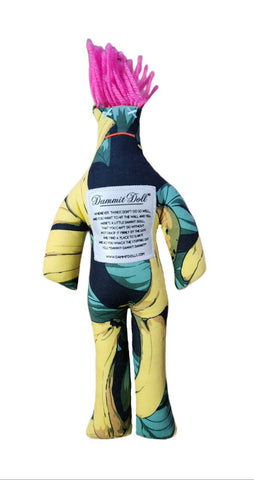 DAMMIT! DOLLS Black Stress Relief Squishy Classic Bananas Doll Gag Gift 12" NWT