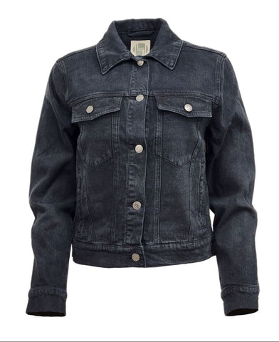 HoodLamb Women's Washed Denim Organic Cotton Hemp Jacket 420 NWT