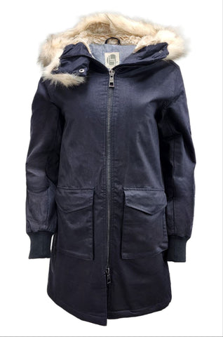 HoodLamb Women's Black Long Natural Hemp Hooded Parka 420 NWT