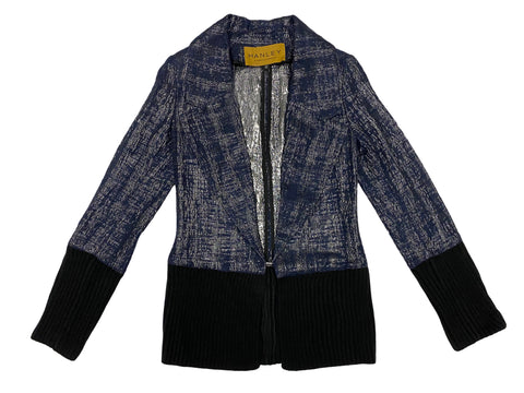 Hanley Mellon Women's Metallic Blazer with Ribbed Trim
