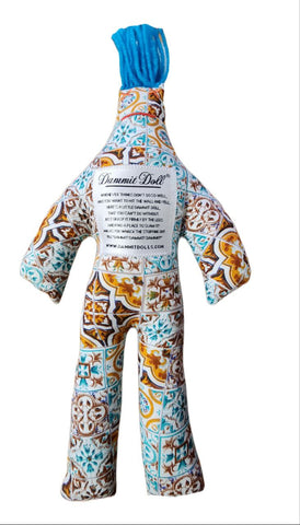 DAMMIT! DOLLS Blue Stress Relief Squishy Classic Arabesque Doll Gag Gift 12" NWT