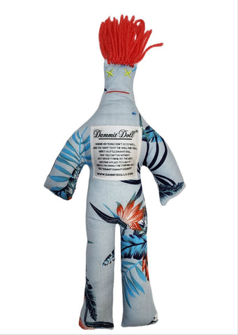 DAMMIT! DOLLS Blue Stress Relief Squishy Classic Tropical Doll Gift 12" NWT