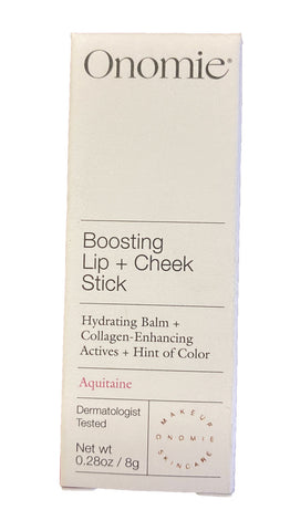 ONOMIE Boosting Lip + Cheek Hydrating & Collagen Stick in Aquaitaine Shade 8g
