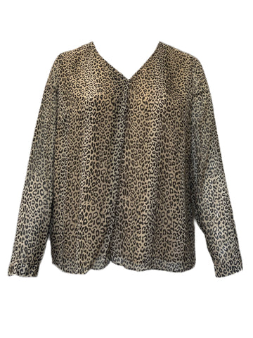 Marina Rinaldi Women's Brown Bosco Animap Printed Blouse NWT