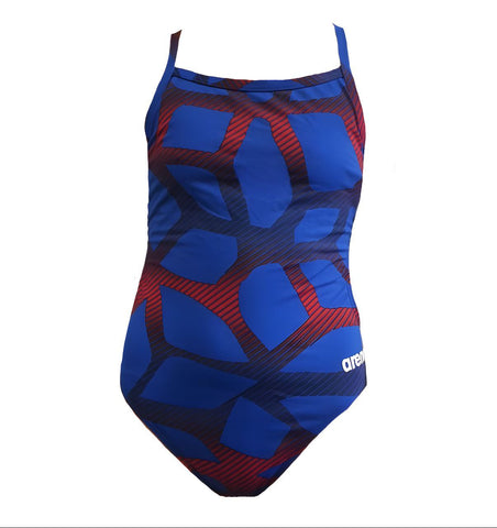 ARENA Women's Blue Chlorine Resistance One Piece Swimsuit #1A 34 NWT