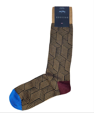HAPPY SOCKS Women's Brown Mercerized Pima Cotton Dressed Cub Socks Size 5.5-9.5