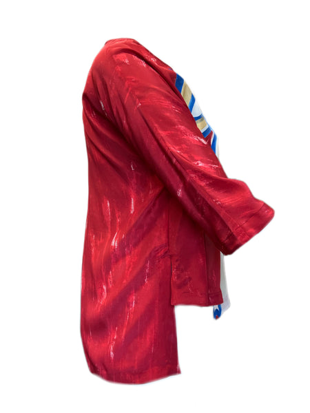 MARINA RINALDI Women's Byte Asymmetric Silk Blouse $1485 NWT