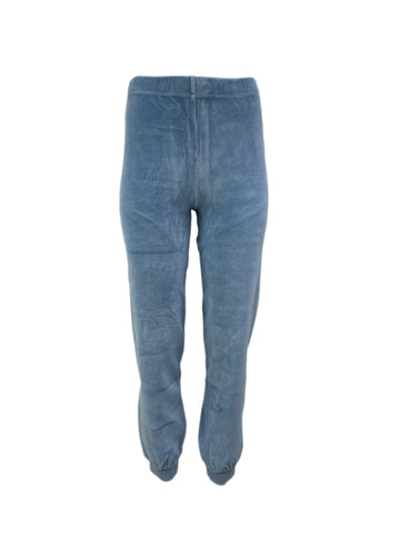 SUZI KONDI Women's Chambray Velour Slim Track Pants #FW19 X-Small $195 NWT
