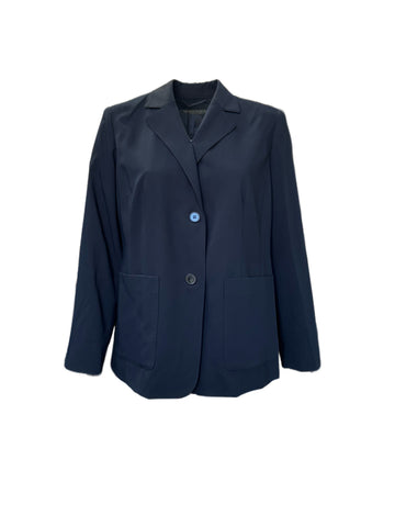 Marina Rinaldi Women's Navy Camogli Button Down Blazer NWT