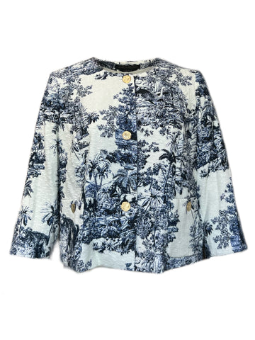 Marina Rinaldi Women's Bianco Cancun Printed Jacket NWT