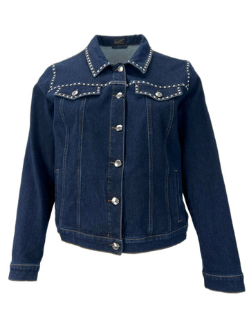 Marina Rinaldi Women's Blue Canguro Denim Jacket NWT