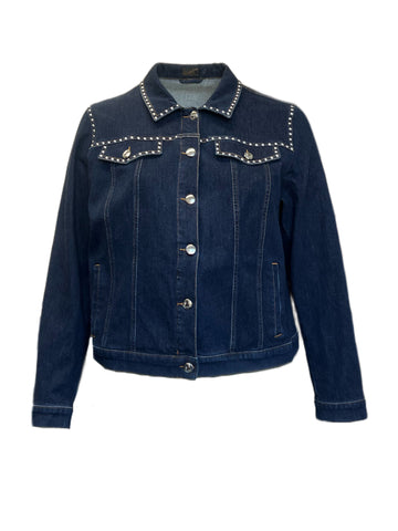 Marina Rinaldi Women's Blue Canguro Button Closure Jacket NWT