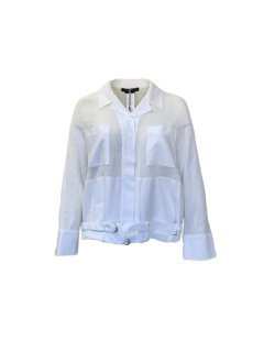 Marina Rinaldi Women's White Canguro Patch Pockets Jacket NWT