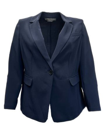Marina Rinaldi Women's Navy Cannes Button Front Blazer NWT