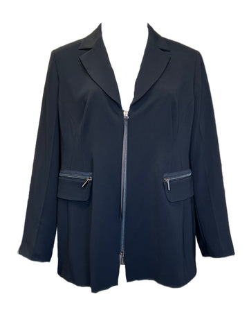 Marina Rinaldi Women's Black Canzone Zipper Closure Jacket NWT