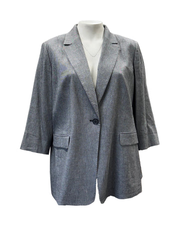 Marina Rinaldi Women's Grey Caorle Button Closure Jacket NWT