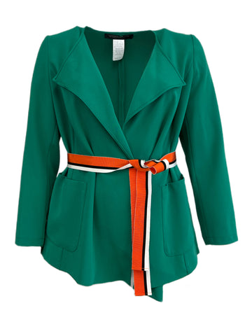 Marina Rinaldi Women's Green Captare Belted Wrap Jacket NWT