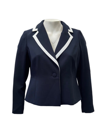 Marina Rinaldi Women's Blue Carisma Button Closure Jacket NWT