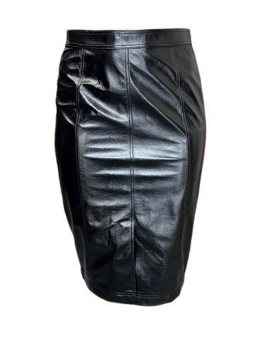 Marina Rinaldi Women's Black Carisma Faux Leather Skirt NWT