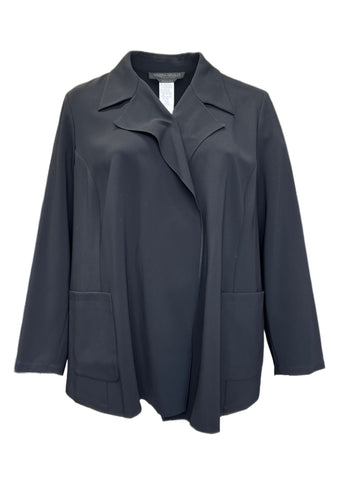 Marina Rinaldi Women's Black Carnet Open Front Jacket NWT