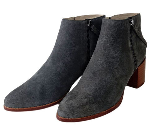 MATT BERNSON Women's Grey Slate Suede Caspian Booties #MB064 NWB