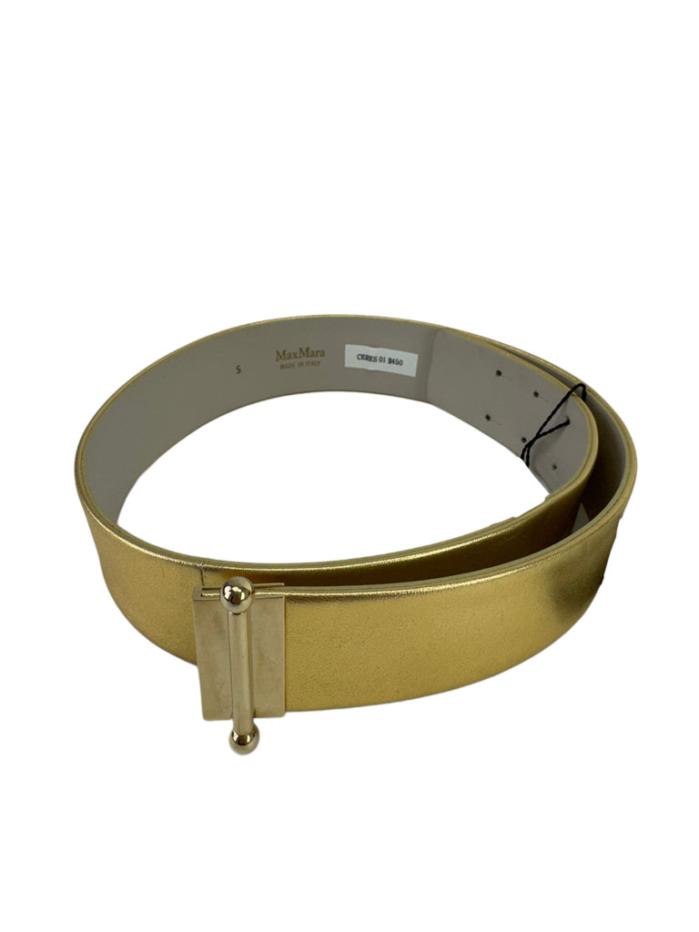 Max Mara Women's Gold Ceres Snap Closure Belt NWT