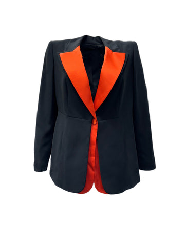 Marina Rinaldi Women's Black Chicca Button Closure Blazer NWT