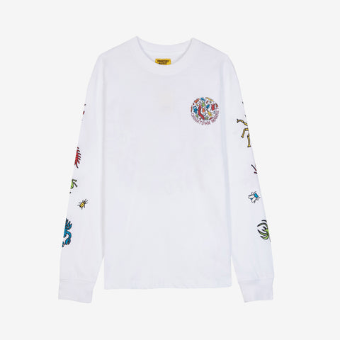 Chinatown Market Men's White Bugs Long Sleeve Shirt Rare NWT