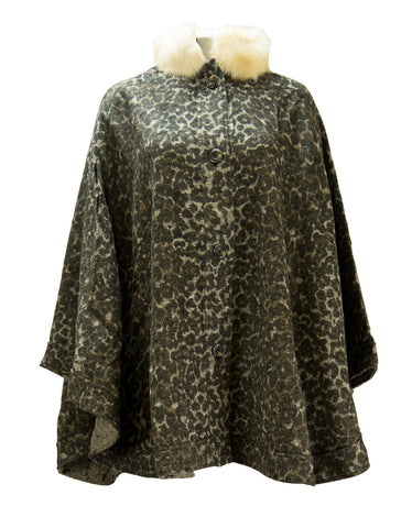 ALICE'S PIG Women's Leopard Brown Claire's Cape AP0131B NWT