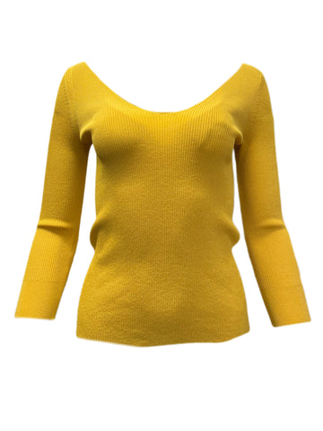 Max Mara Women's Mustard Curzio Knitted Sweater Size M NWT