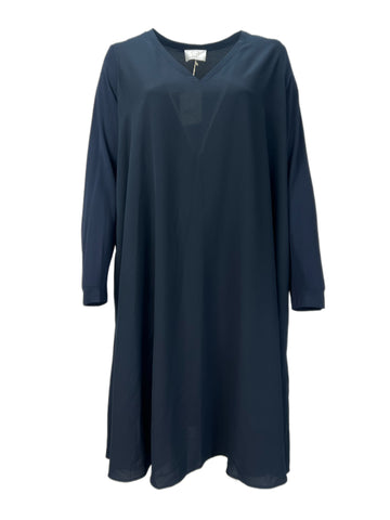 Marina Rinaldi Women's Navy Dada Long Sleeve A Line Dress NWT