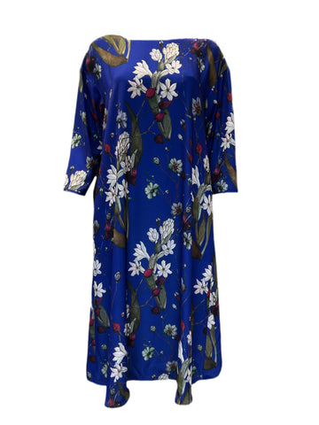 Marina Rinaldi Women's Blue Danubio Floral Print Shift Dress Size 20W/29 NWT