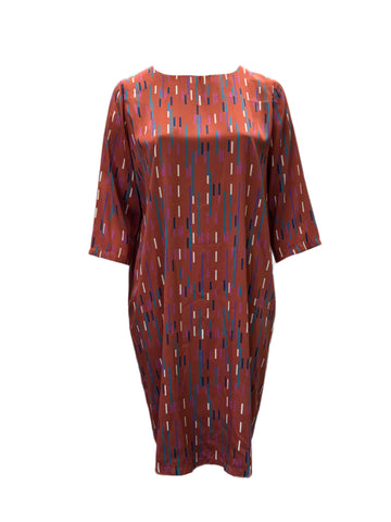 Marina Rinaldi Women's Brown Danzante Shift Dress NWT