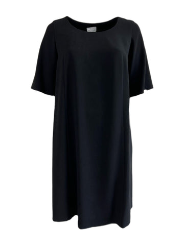 Marina Rinaldi Women's Black Delta Short Sleeve Shift Dress NWT