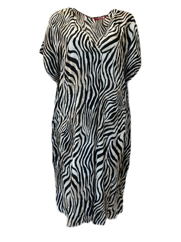 Marina Rinaldi Women's Brown Diaspro Animal Printed Viscose Dress NWT