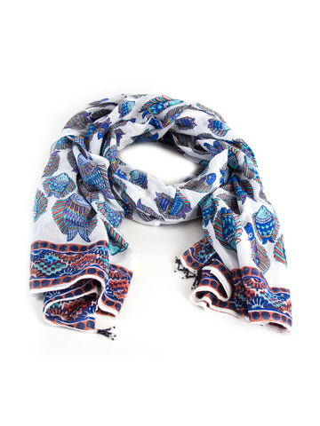 Roberta Roller Rabbit Women's Cotton Dipson Scarf One Size Royal Blue