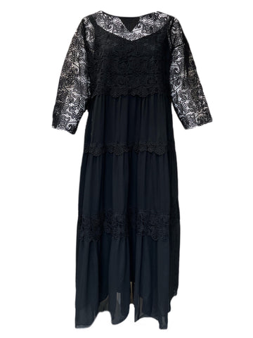 Marina Rinaldi Women's Black Divinas Lace Dress NWT