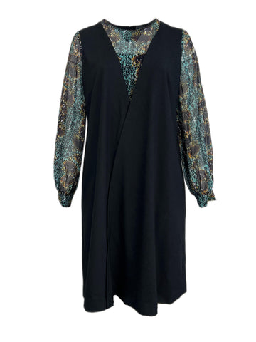 Marina Rinaldi Women's Nero Dolce Long Sleeve Shift Dress NWT