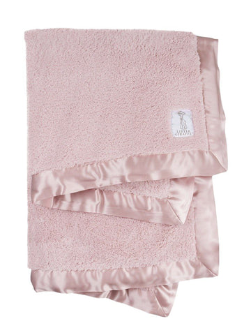 LITTLE GIRAFFE Baby's Dusty Pink Soft Warm Chenille Blanket 29"x35" NWT