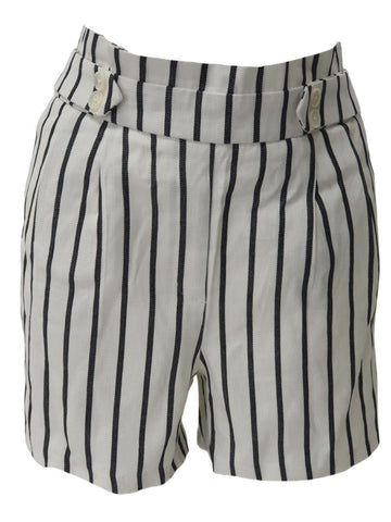 EXPRESS Women's White Striped Extreme High Rise Linen Shorts #1102 Small NWT