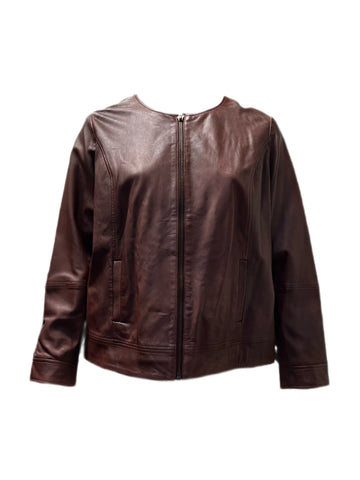 Marina Rinaldi Women's Bordeaux Eccelso Sheepskin Jacket NWT