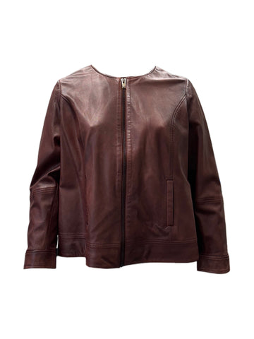 Marina Rinaldi Women's Brown Eccelso Zipper Closure Jacket NWT