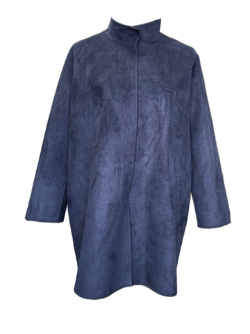 Marina Rinaldi Women's Blue Eden Button Closure Coat NWT