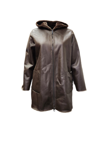 Marina Rinaldi Women's Brown Editore Reversible Coat NWT