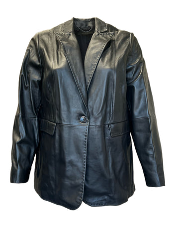 Marina Rinaldi Women's Black Elettra Sheepskin Blazer NWT