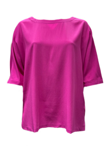 Marina Rinaldi Women's Fuxia Facilita Virgin Wool Top NWT
