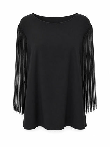 Marina Rinaldi Women's Black Farina Pullover Shirt NWT