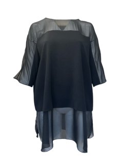 Marina Rinaldi Women's Black Fastigio Pullover Blouse Size 22W/31 NWT