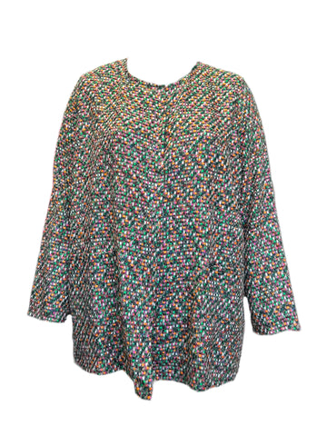 Marina Rinaldi Women's Multicolor Fauna Open Front Jacket NWT