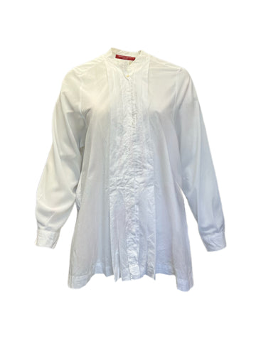 Marina Rinaldi Women's White Fauve Button Down Cotton Shirt